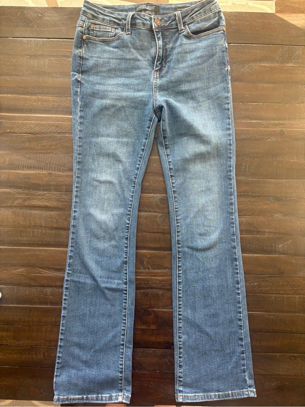 Judy Blue Women’s Slim Bootcut Jeans Medium Wash Blue Stretch Denim Size 7/28 - Picture 3 of 11